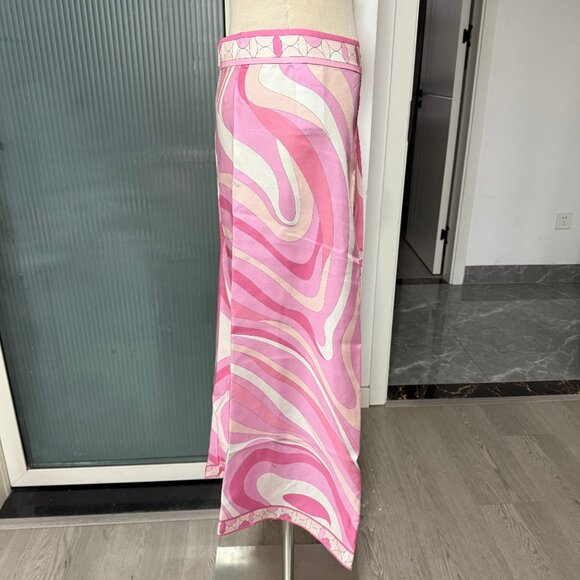 Pucci Printed Asymmetrical Skirt In Pink - Picture 3 of 9